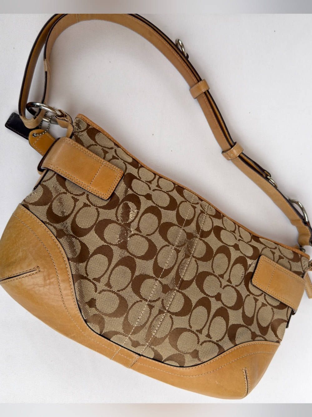 Coach Legacy Y2K Signature Hobo Brown Monogram Crossbody Shoulder Bag 7077 - Picture 4 of 15
